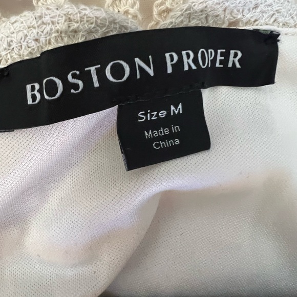 Boston Proper Cream Crochet Lace Tank Top Scalloped Hem Boho Cottagecore M - Picture 4 of 6